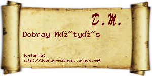 Dobray Mátyás névjegykártya